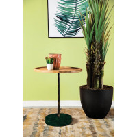 Coaster Furniture 935882 Round Marble Base Accent Table Natural and Green